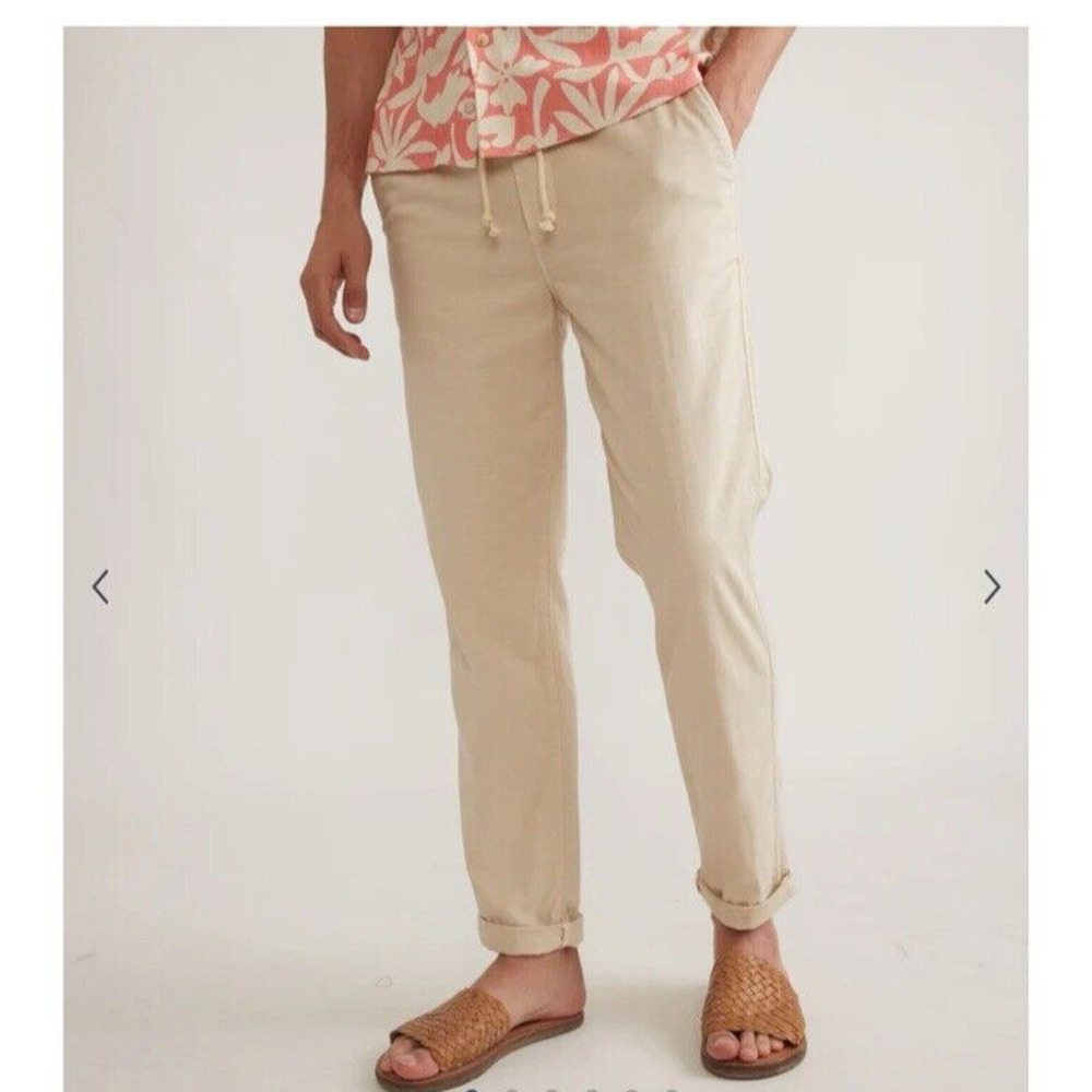 MARINE LAYER Men's Size M Fog Saturday Stretch Pull On Beach Pant Cotton